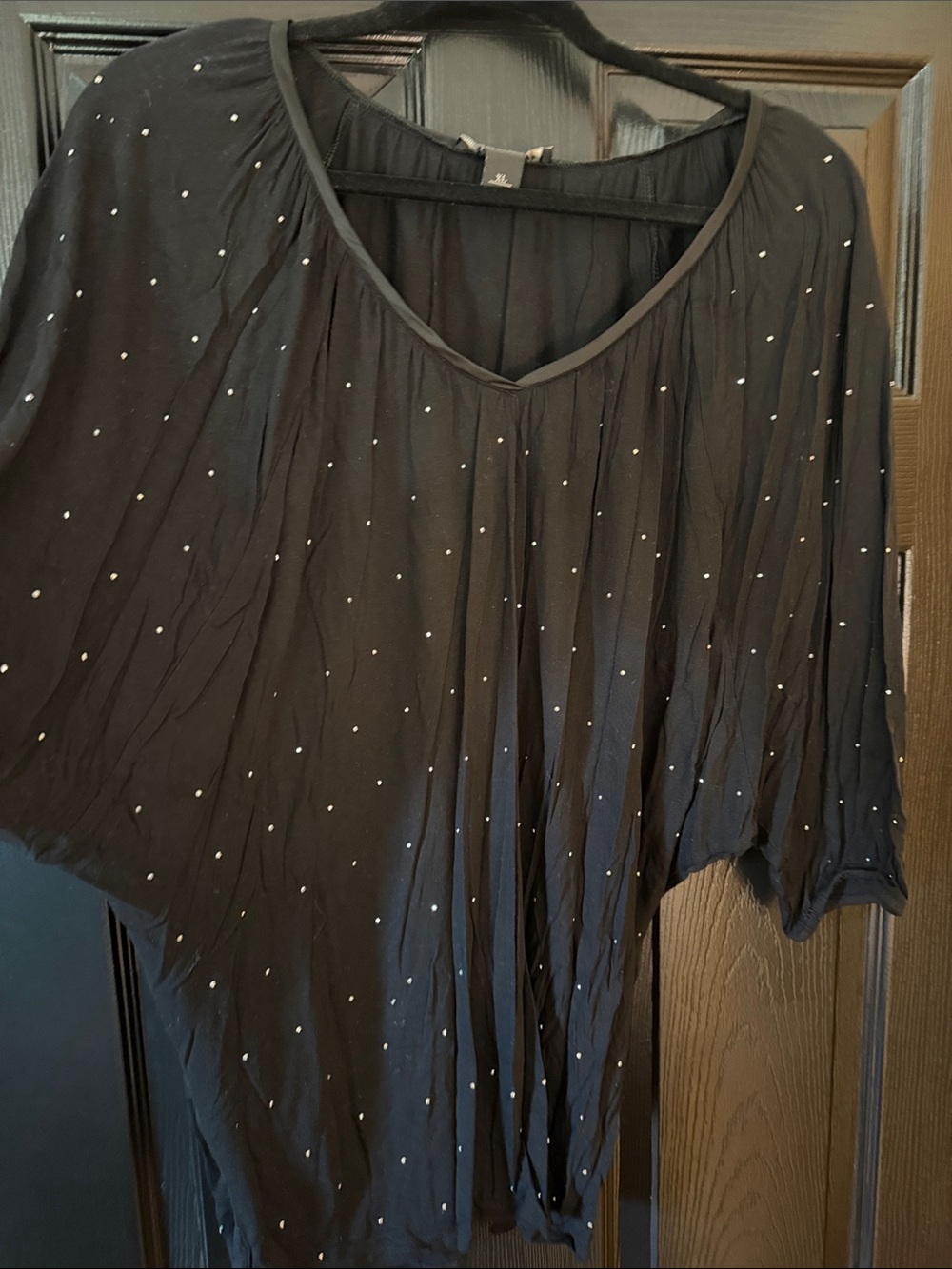 WHBM V-Neck Dot-Embellished Women's Top